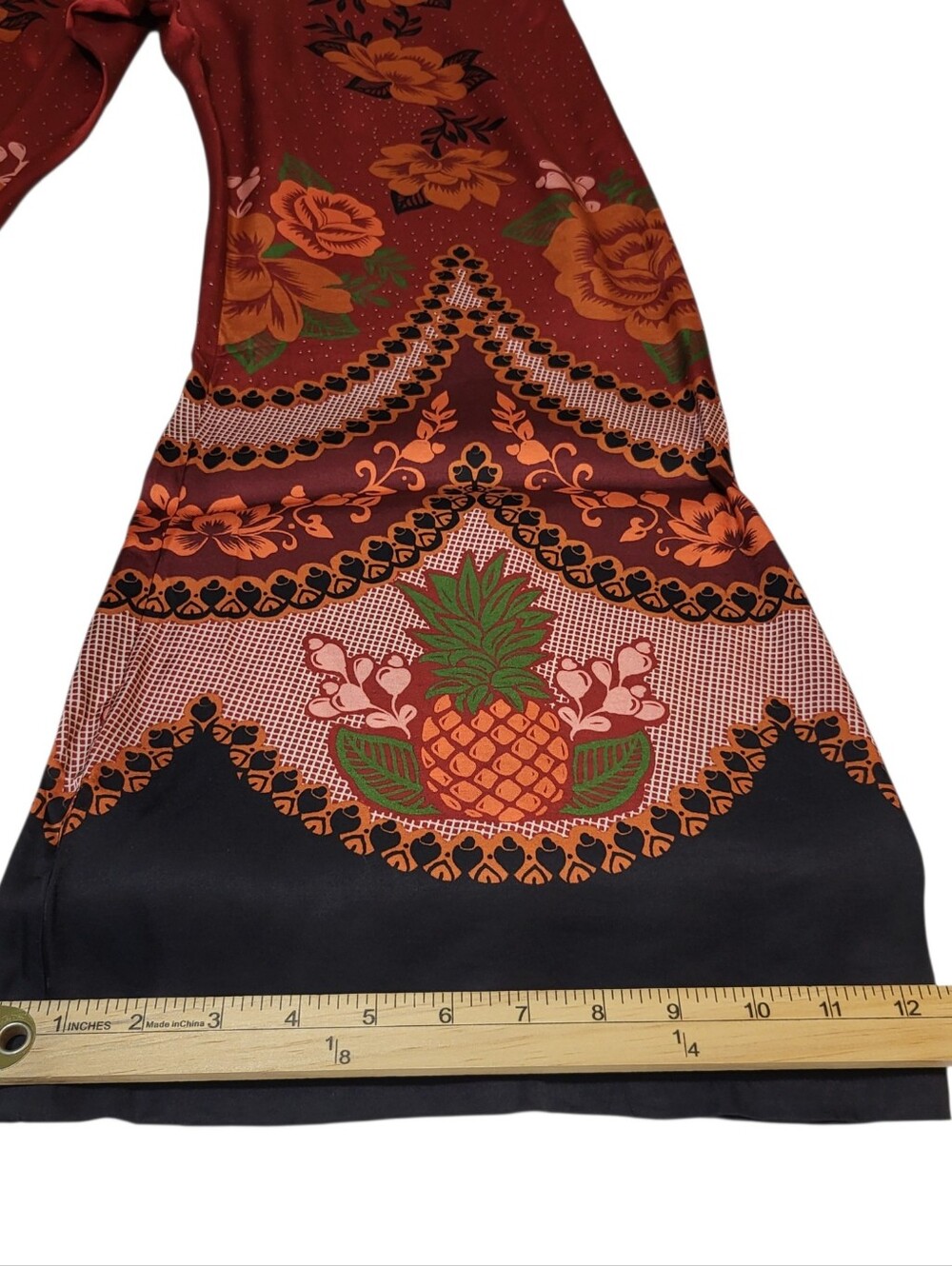 Farm Rio Anthropologie One Shoulder Jumpsuit Sz M Red Floral Satin Boho Festival - Picture 13 of 16
